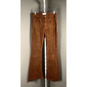 GAP 70's Flare Corduroy Pants Women's 28 High Rise Brown Rust Wide Leg Retro
